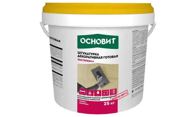 Акриловая штукатурка ОСНОВИТ ЭКСТЕРВЭЛЛ OAc-1.5 WS, группа 2, цвет 01005 (фракция-1,5мм)