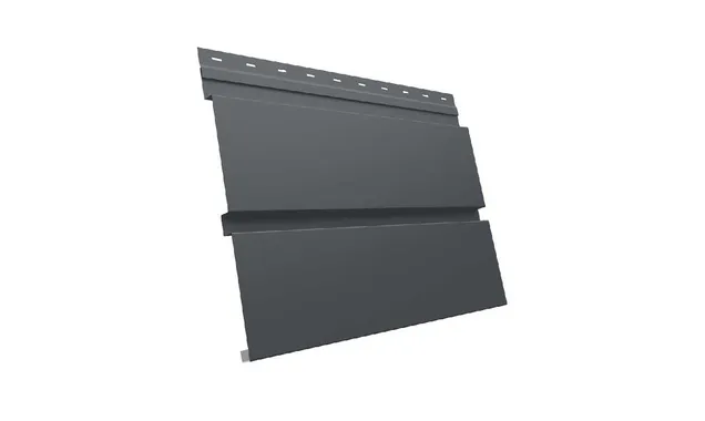 Металлический сайдинг Grand Line Квадро брус 0.45 мм Drap ST-foil RAL 7024 серый графит