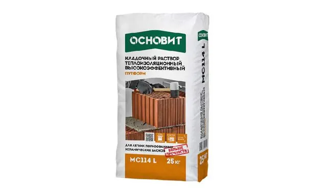 Теплоизоляционный кладочный раствор ОСНОВИТ ПУТФОРМ МС114 L, 20 кг
