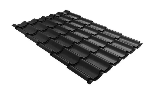 Металлочерепица Grand Line Монтеррей 0,5 GreenCoat Pural Matt BT RR 33 Черный