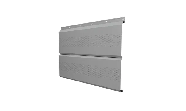 Софит ЭкоБрус с перфорацией 0,345 Grand Line 0,5 Satin с пленкой RAL 9006 бело-алюминиевый