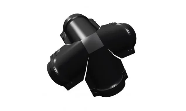 Четверник конька малого полукруглого Satin c пленкой RAL 9005 черный