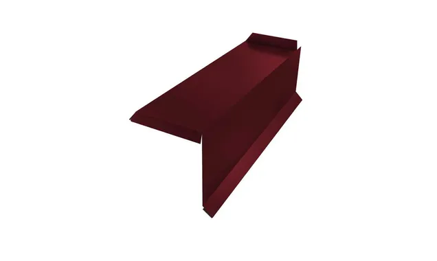 Планка торцевая сегментная 30мм Правая 0,5 Quarzit lite с пленкой RAL 3005 красное вино