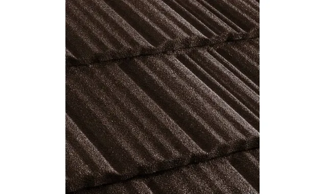 Композитная черепица Метротайл (Metrotile) серия MetroShake II, цвет айрон-барк, 1330х410 мм