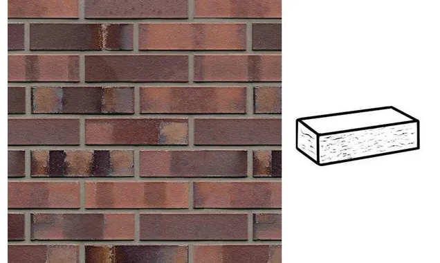Кирпич клинкерный Muhr 04S Rotbraun-bunt Spezial рустик, 290х90х71 мм
