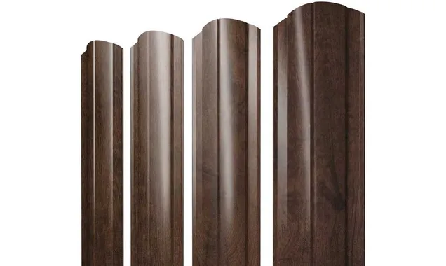 Штакетник Полукруглый Slim фигурный Grand Line 0,4 Print Premium Antique Wood Antique Wood