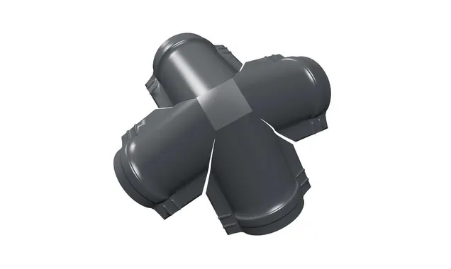 Четверник конька полукруглого Satin с пленкой RAL 7024 мокрый асфальт