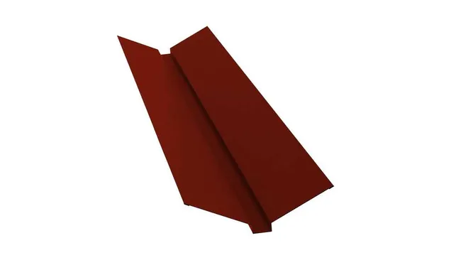Планка ендовы верхней Grand Line 115х30х115 0,5 GreenCoat Pural BT RR 29 красный (RAL 3009 оксидно-красный)