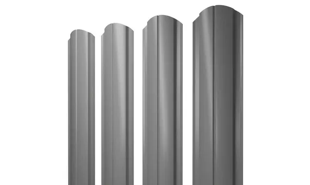 Штакетник Полукруглый Slim фигурный Grand Line 0,45 Полиэстер RAL7005 Мышино-Серый