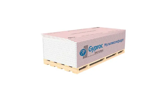 Гипсокартон Gyproc Мультикомфорт 12.5х1200х2500 ударопрочный