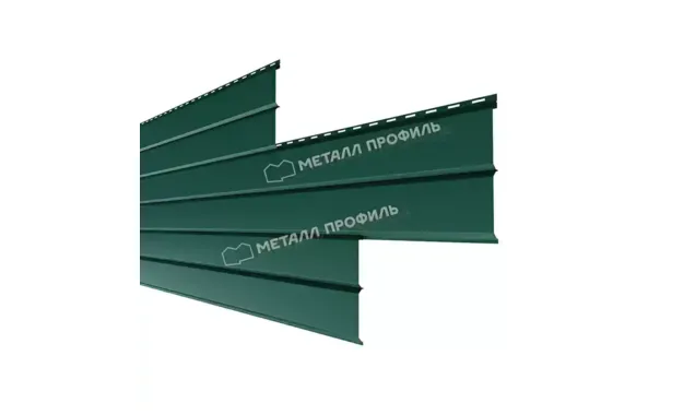 Металлический сайдинг Lбрус-XL Металл-Профиль ПЭ RAL 6005 Зеленый мох 14х335