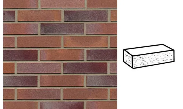 Кирпич клинкерный Muhr 14 Rotblau-bunt рустик, 290х90х71 мм