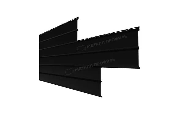 Металлический сайдинг Lбрус-XL-В Металл-Профиль VikingMP RAL 9005 Черный темный 14х335