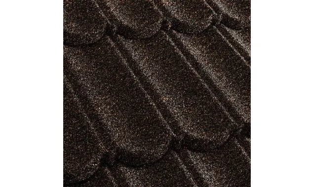 Композитная черепица Метротайл (Metrotile) серия MetroBond, цвет айрон-барк, 1330х410 мм