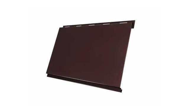 Металлический сайдинг Grand Line Вертикаль 0.5 мм classic Rooftop Matte с пленкой RAL 8017 шоколад