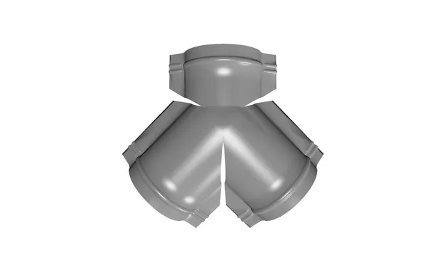 Тройник Y малого конька полукруглого Satin с пленкой RAL 7004 сигнальный серый