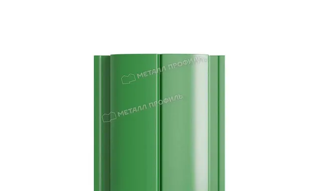 Штакетник Металл Профиль ELLIPSE-T 0,45 Полиэстер RAL6002 Зеленый лист