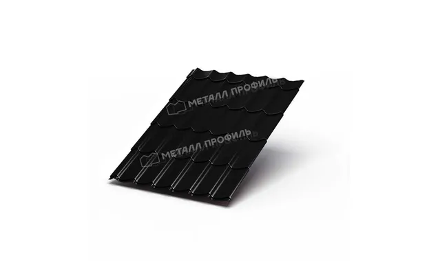 Металлочерепица Металл-Профиль Монтеррей 0,5 PURMAN® RAL 9005 Черный темный