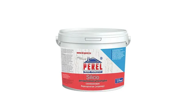 Силиконовая декоративная штукатурка Perel Silicio Короед 1,5 мм, база С, 18 кг