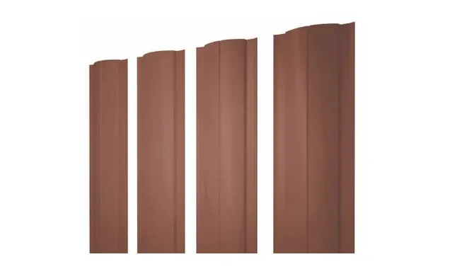 Штакетник Круглый Grand Line 0,5 Satin RAL8004 Терракота