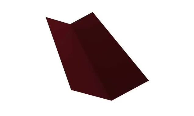 Планка ендовы верхней 145х145 0,35 PE с пленкой RAL 3005 красное вино