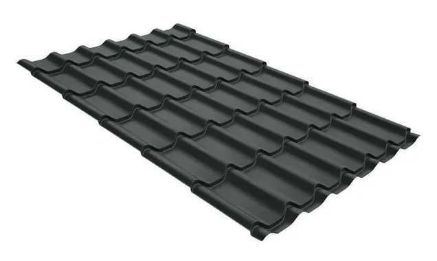 Металлочерепица Grand Line Монтеррей 0,5 GreenCoat Pural Matt BT RR 23 Мокрый асфальт
