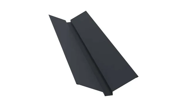 Планка ендовы верхней 115х30х115 0,5 GreenCoat Pural BT, matt RR 23 темно-серый (RAL 7024 мокрый асфальт)