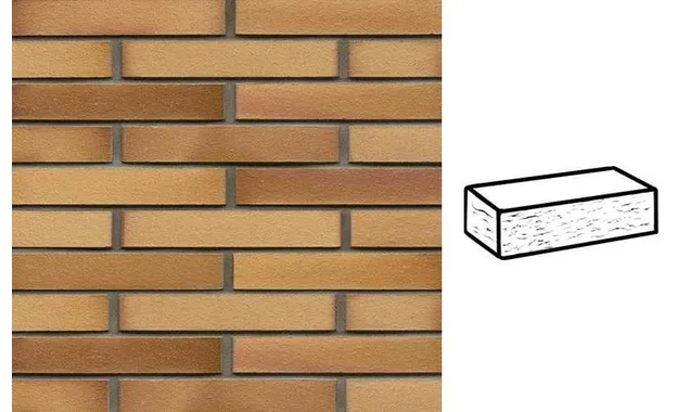 Кирпич клинкерный Muhr 06EG Hellbraun-bunt Edelglanz рустик, 240х90х40 мм