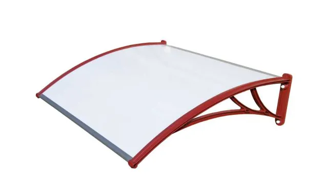 Козырьки Krovent из поликарбоната 1200х930х280 молочн.(крас. кроншт)