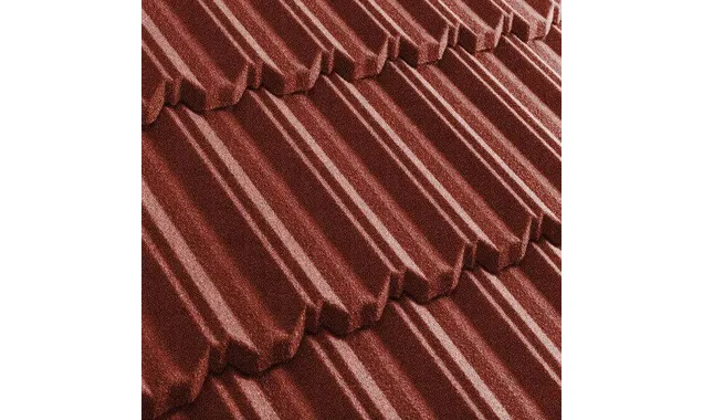 Композитная черепица Метротайл (Metrotile) серия MetroClassic, цвет красный, 1330х410 мм