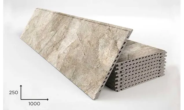 Керамогранитная плита FAVEKER GA16 для НФС, Rocks Gris, 1000*250*18 мм