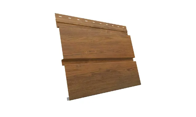 Металлический софит Квадро брус без перфорации 0,45 Print Premium Golden Wood