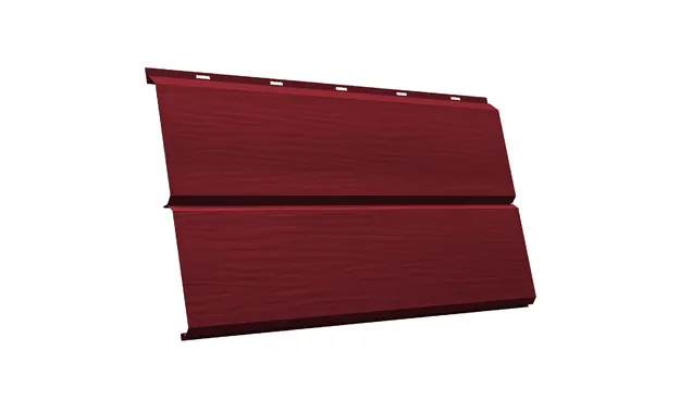 Металлический сайдинг Grand Line ЭкоБрус 3D 0.5 мм Satin Matt RAL 3005 красное вино