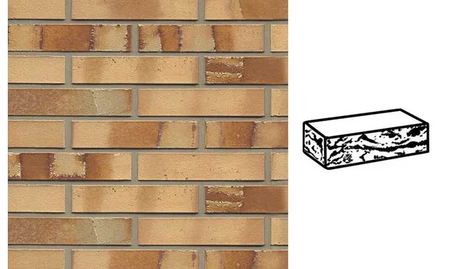 Кирпич клинкерный Muhr 06S Hellbraun-bunt Spezial готик, 240х115х52 мм