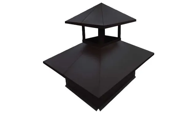 Дымник на трубу двойной 520х390мм 0,45 PE с пленкой RAL 7024 мокрый асфальт