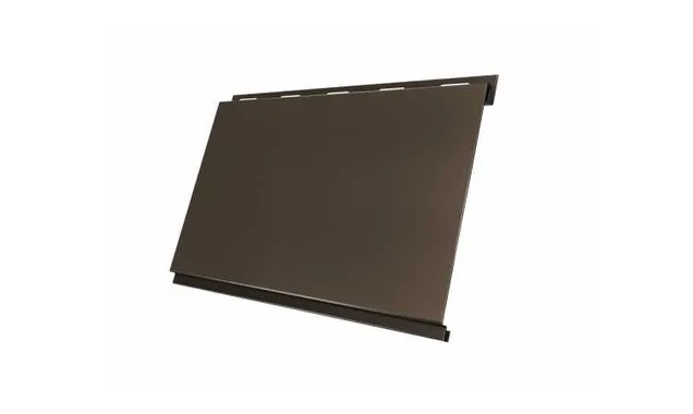 Металлический сайдинг Grand Line Вертикаль 0.5 мм classic GreenCoat Pural BT с пленкой RR 32 темно-коричневый (RAL 8019 серо-коричневый)