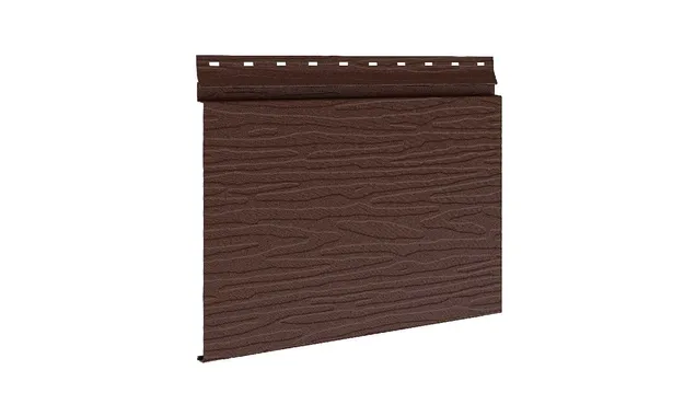 Сайдинг металлический AquAsystem Скандинавский брус Модерн широкий фактур. GreenCoat Pural BT Коричневый матовый (RAL 8017)