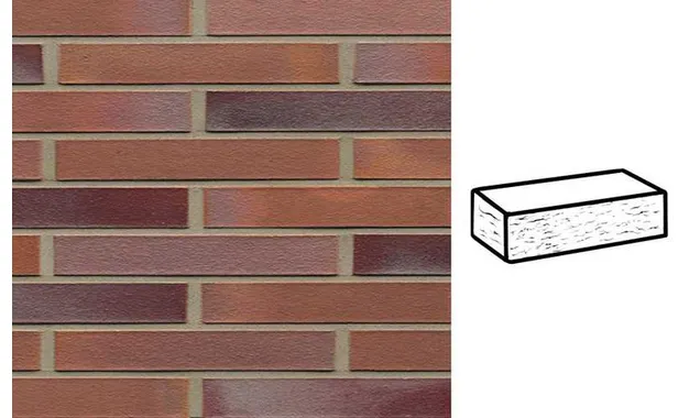 Кирпич клинкерный Muhr 14 Rotblau-bunt рустик, 290х90х40 мм
