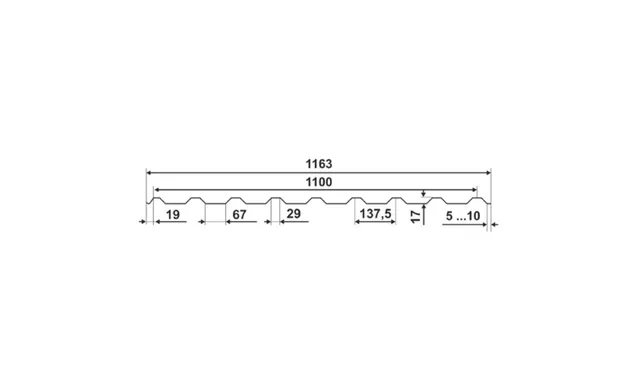 Профнастил Профлист-Металл C17ПГ 0.65 Полимерный RAL 6018