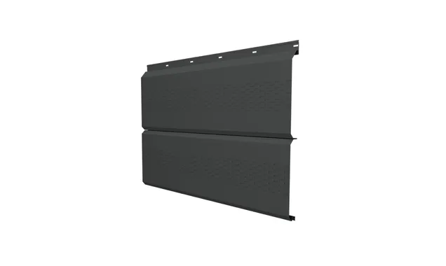 Софит ЭкоБрус с перфорацией 0,345 Grand Line 0,5 Satin с пленкой RAL 7016 антрацитово-серый