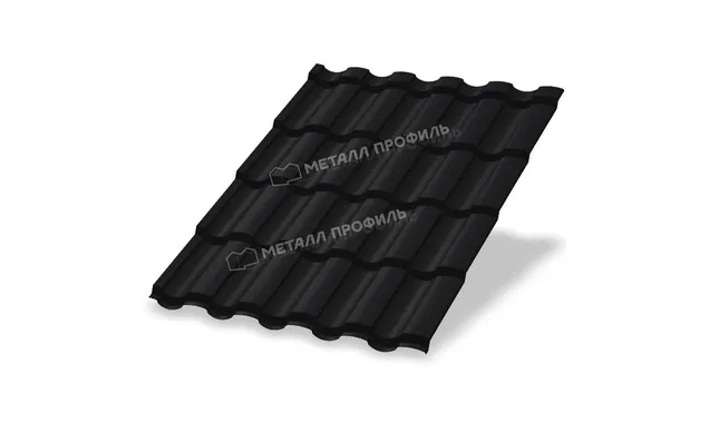 Металлочерепица Металл-Профиль Монтекристо-M 0,45 VikingMP® RAL 9005 Черный темный