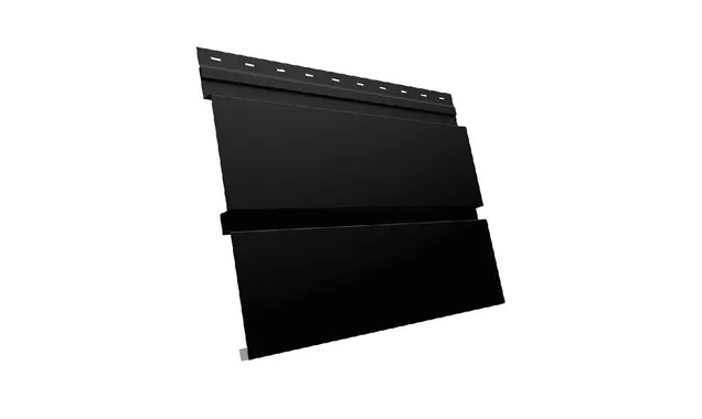 Металлический сайдинг Grand Line Квадро брус 0.5 мм GreenCoat Pural Matt, с пленкой, RR 33 (RAL 9005), черный
