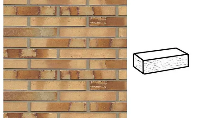 Кирпич клинкерный Muhr 06S Hellbraun-bunt Spezial рустик, 240х90х40 мм