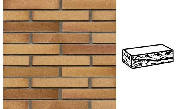 Кирпич клинкерный Muhr 06EG Hellbraun-bunt Edelglanz готик, 240х90х40 мм