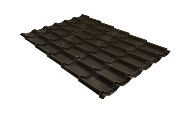 Металлочерепица Grand Line Classic 0,5 GreenСoat Pural BT RR 32 Серо-коричневый