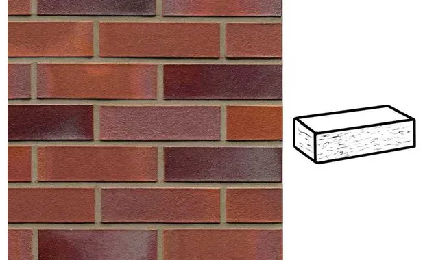Кирпич клинкерный Muhr 14 Rotblau-bunt рустик, 240х55х71 м