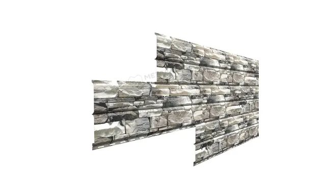 Металлический сайдинг Lбрус Металл-Профиль ECOSTEEL Белый Камень продольный 15х240