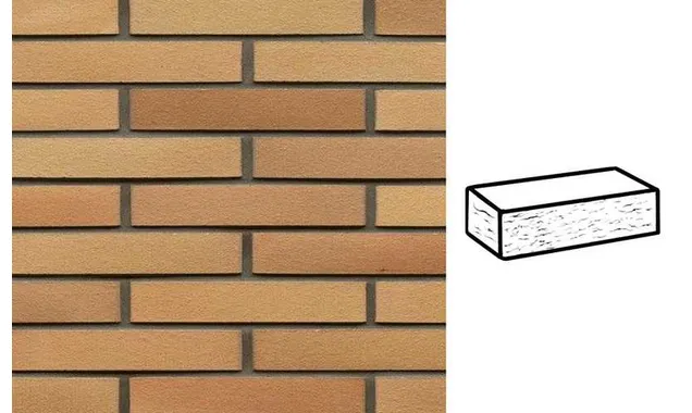Кирпич клинкерный Muhr 06 Hellbraun-bunt рустик, 290х90х52 мм