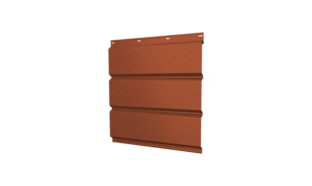Софит металлический полная перфорация 0,5 Satin Мatt RAL 8004 терракота