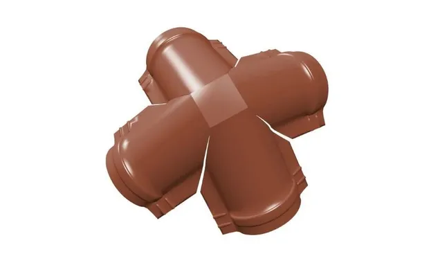 Четверник конька полукруглого Satin Мatt с пленкой RAL 8004 терракота